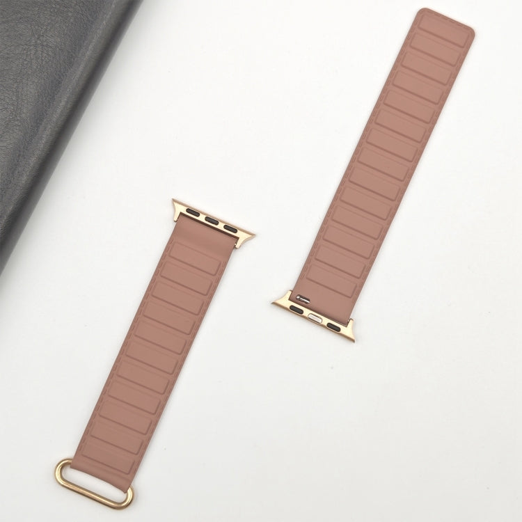 For Apple Watch SE 2023 40mm Reverse Buckle Magnetic Silicone Watch Band(Rose Buckle Rouge) by bashfashion