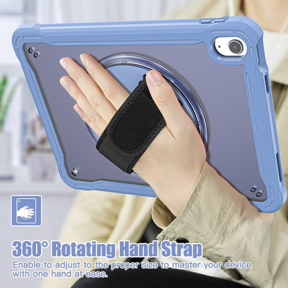 For iPad 2025 / 2022 Heavy Duty Hybrid Tablet Case with Hand Grip & Strap(Lavender Grey) by bashfashion