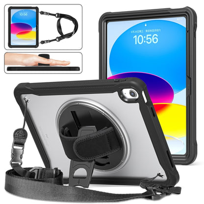 For iPad 2025 / 2022 Heavy Duty Hybrid Tablet Case with Hand Grip & Strap(Black) by bashfashion