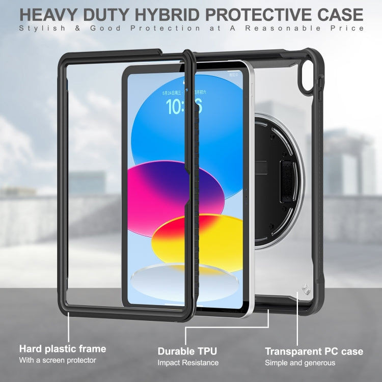 For iPad 2025 / 2022 Heavy Duty Hybrid Tablet Case with Hand Grip & Strap(Black) by bashfashion