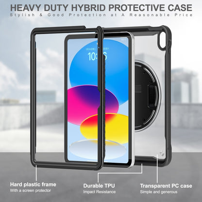 For iPad 2025 / 2022 Heavy Duty Hybrid Tablet Case with Hand Grip & Strap(Black) by bashfashion