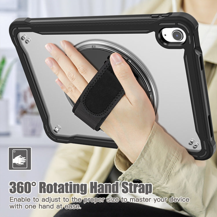 For iPad 2025 / 2022 Heavy Duty Hybrid Tablet Case with Hand Grip & Strap(Black) by bashfashion