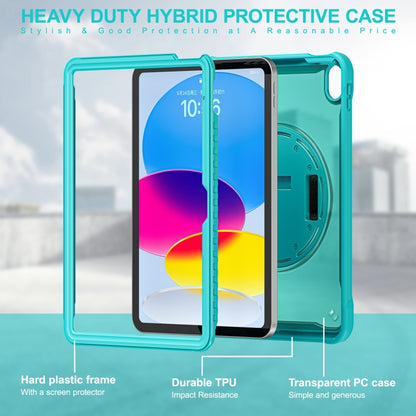 For iPad 2025 / 2022 Heavy Duty Hybrid Tablet Case with Hand Grip & Strap(Light Blue) by bashfashion