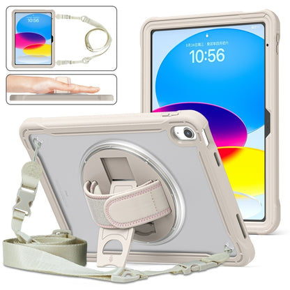 For iPad 2025 / 2022 Heavy Duty Hybrid Tablet Case with Hand Grip & Strap(Khaki) by bashfashion