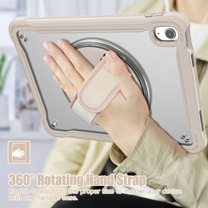 For iPad 2025 / 2022 Heavy Duty Hybrid Tablet Case with Hand Grip & Strap(Khaki) by bashfashion