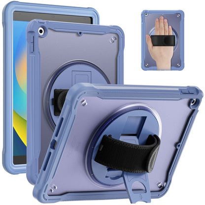 For iPad 10.2 2021 / 2020 / 2019 Heavy Duty Hybrid Tablet Case with Hand Grip & Strap(Lavender Grey) by bashfashion