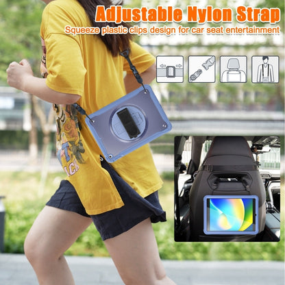 For iPad 10.2 2021 / 2020 / 2019 Heavy Duty Hybrid Tablet Case with Hand Grip & Strap(Lavender Grey) by bashfashion