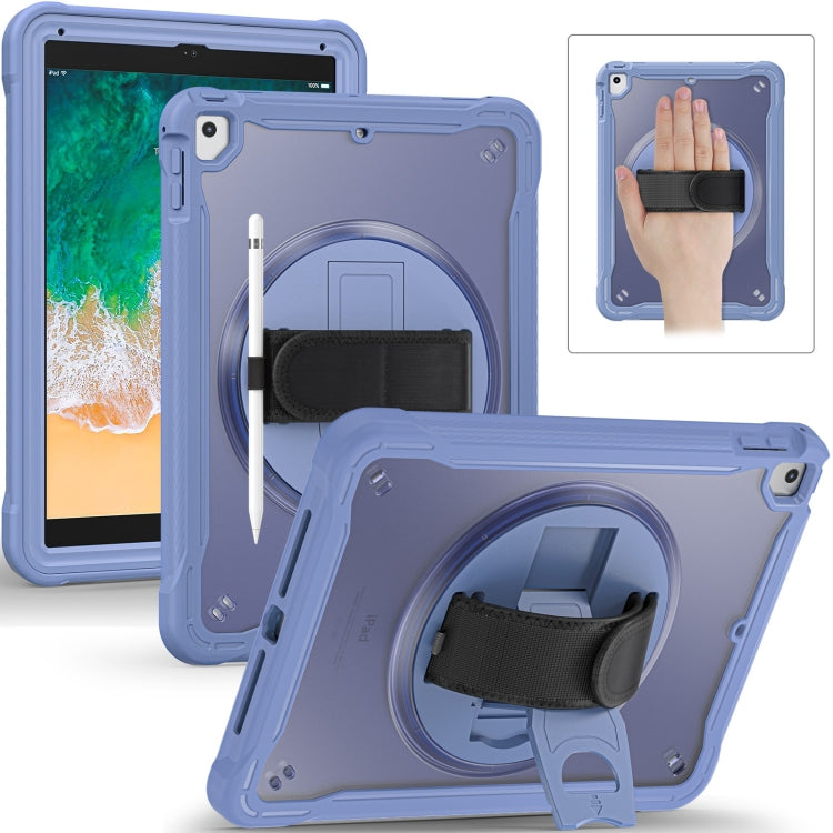 For iPad Air / Air 2 / 9.7 2018 / 2017 Heavy Duty Hybrid Tablet Case with Hand Grip & Strap(Lavender Grey) by bashfashion