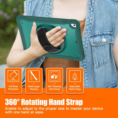 For iPad Air / Air 2 / 9.7 2018 / 2017 Heavy Duty Hybrid Tablet Case with Hand Grip & Strap(Dark Green) by bashfashion