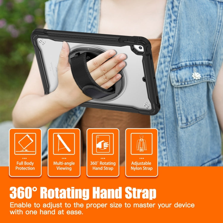 For iPad Air / Air 2 / 9.7 2018 / 2017 Heavy Duty Hybrid Tablet Case with Hand Grip & Strap(Black) by bashfashion