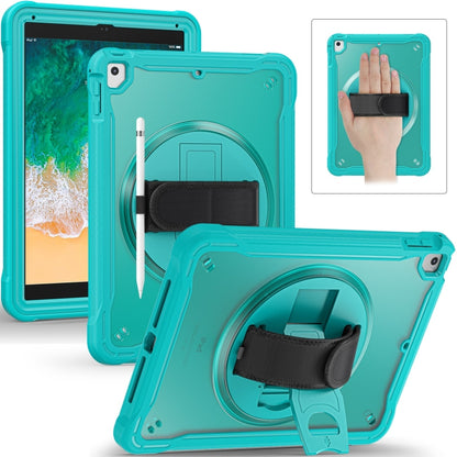 For iPad Air / Air 2 / 9.7 2018 / 2017 Heavy Duty Hybrid Tablet Case with Hand Grip & Strap(Light Blue) by bashfashion