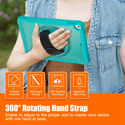 For iPad Air / Air 2 / 9.7 2018 / 2017 Heavy Duty Hybrid Tablet Case with Hand Grip & Strap(Light Blue) by bashfashion