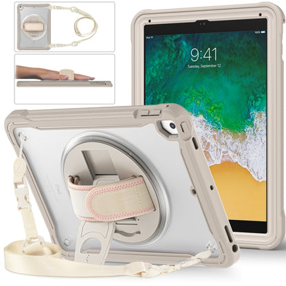 For iPad Air / Air 2 / 9.7 2018 / 2017 Heavy Duty Hybrid Tablet Case with Hand Grip & Strap(Khaki) by bashfashion