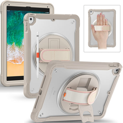 For iPad Air / Air 2 / 9.7 2018 / 2017 Heavy Duty Hybrid Tablet Case with Hand Grip & Strap(Khaki) by bashfashion