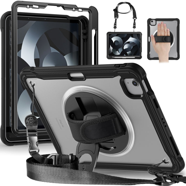 For iPad Air 2022 10.9 / Pro 11 2022 Heavy Duty Hybrid Tablet Case with Hand Grip & Strap(Black) by bashfashion