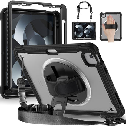 For iPad Air 2022 10.9 / Pro 11 2022 Heavy Duty Hybrid Tablet Case with Hand Grip & Strap(Black) by bashfashion