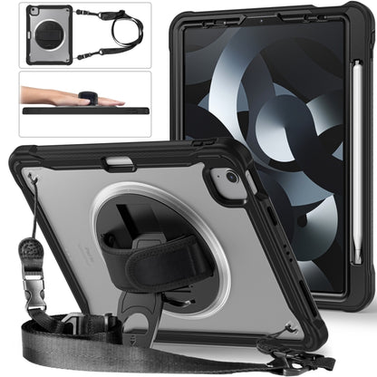 For iPad Air 2022 10.9 / Pro 11 2022 Heavy Duty Hybrid Tablet Case with Hand Grip & Strap(Black) by bashfashion