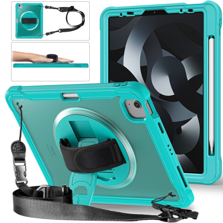 For iPad Air 2022 10.9 / Pro 11 2022 Heavy Duty Hybrid Tablet Case with Hand Grip & Strap(Light Blue) by bashfashion