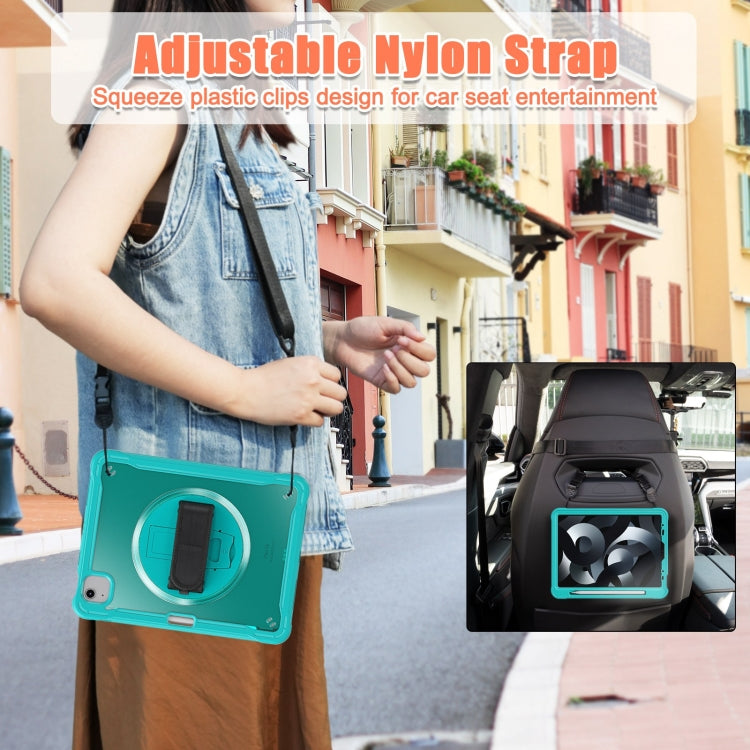 For iPad Air 2022 10.9 / Pro 11 2022 Heavy Duty Hybrid Tablet Case with Hand Grip & Strap(Light Blue) by bashfashion