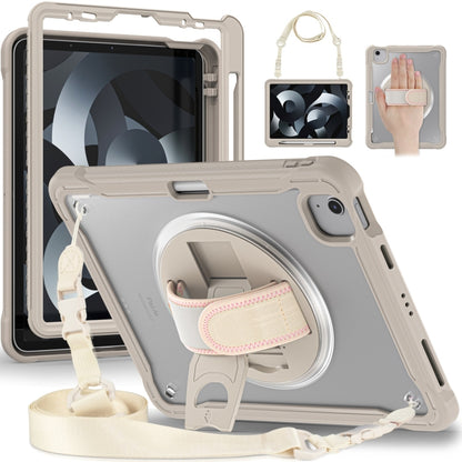 For iPad Air 2022 10.9 / Pro 11 2022 Heavy Duty Hybrid Tablet Case with Hand Grip & Strap(Khaki) by bashfashion