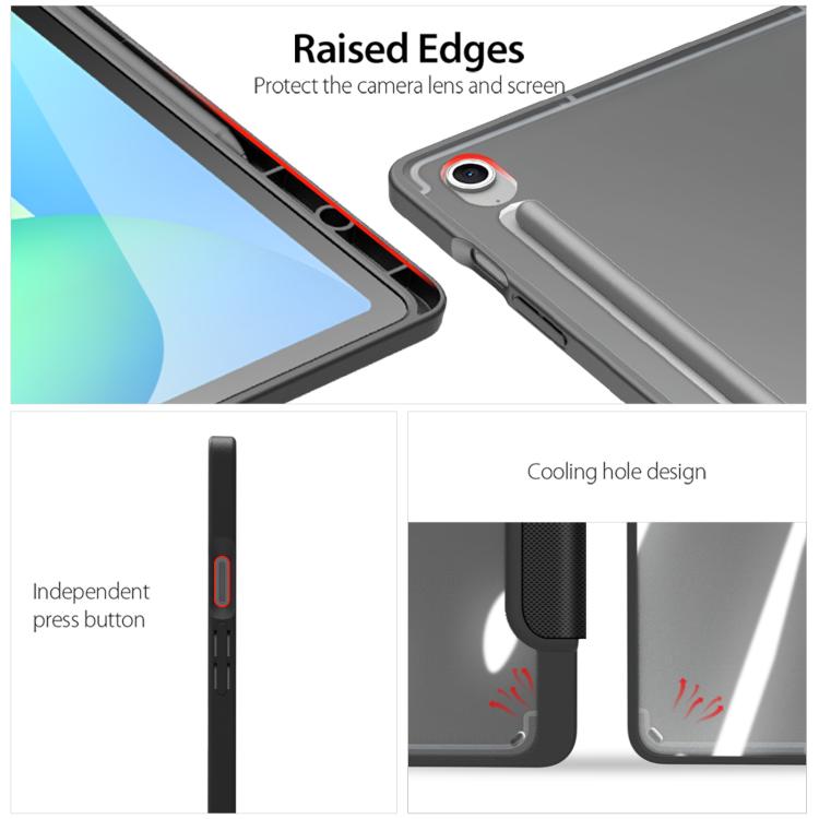 For Samsung Galaxy Tab S10 FE+ DUX DUCIS TOBY Series Antiskid Leather Tablet Case with Sleep / Wake-up Function(Black) by DUX DUCIS