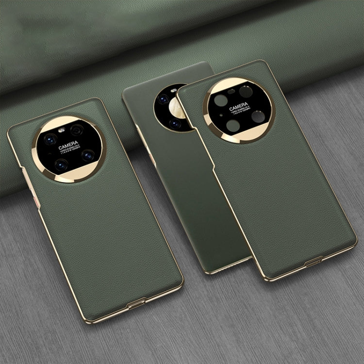 For Huawei Mate 40 Pro GKK Electroplating Leather Surface Phone Case(Green) by GKK