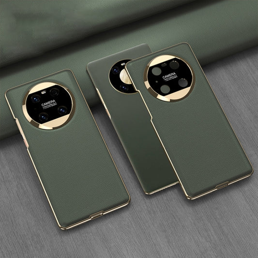 For Huawei Mate 40 Pro GKK Electroplating Leather Surface Phone Case(Green) by GKK