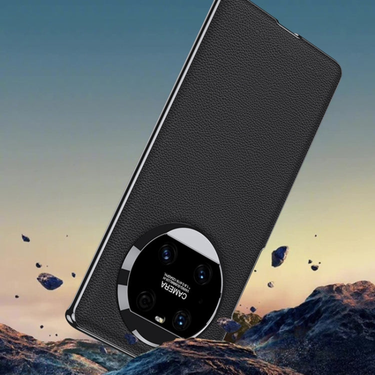 For Huawei Mate 40 Pro GKK Electroplating Leather Surface Phone Case(Black) by GKK