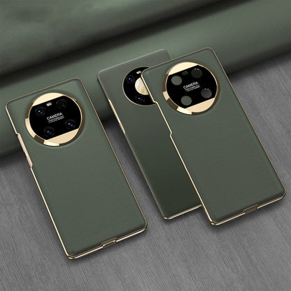 For Huawei Mate 40 GKK Electroplating Leather Surface Phone Case(Green) by GKK