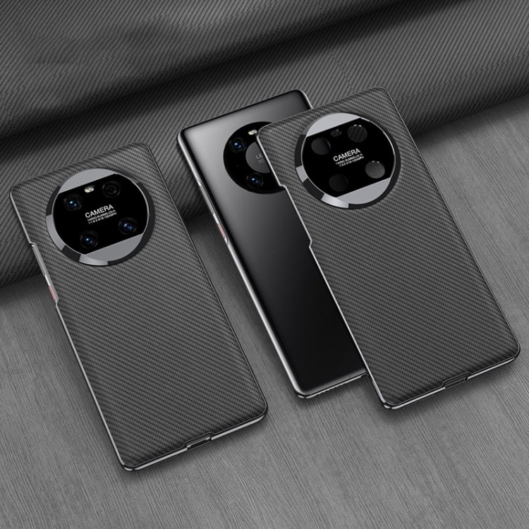 For Huawei Mate 40 GKK Electroplating Leather Surface Phone Case(Carbon Fiber) by GKK