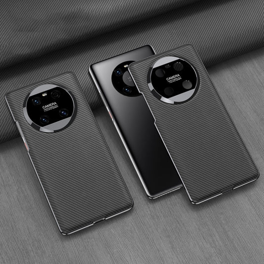 For Huawei Mate 40 GKK Electroplating Leather Surface Phone Case(Carbon Fiber) by GKK