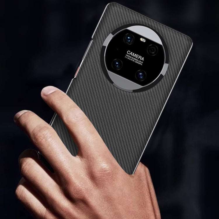 For Huawei Mate 40 GKK Electroplating Leather Surface Phone Case(Carbon Fiber) by GKK