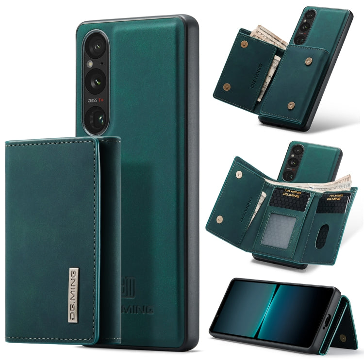 For Sony Xperia 1 V DG.MING M1 Series 3-Fold Multi Card Wallet + Magnetic Phone Case(Green) by DG.MING