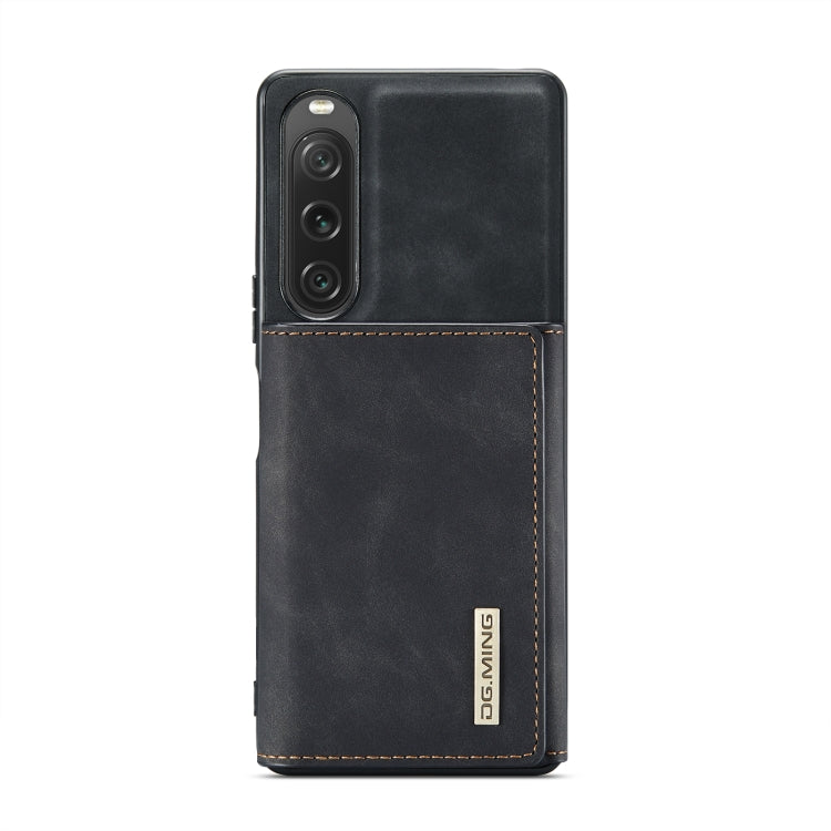 For Sony Xperia 10 V DG.MING M1 Series 3-Fold Multi Card Wallet + Magnetic Phone Case(Black) by DG.MING