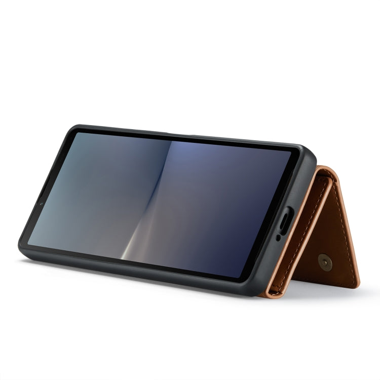 For Sony Xperia 10 V DG.MING M1 Series 3-Fold Multi Card Wallet + Magnetic Phone Case(Brown) by DG.MING