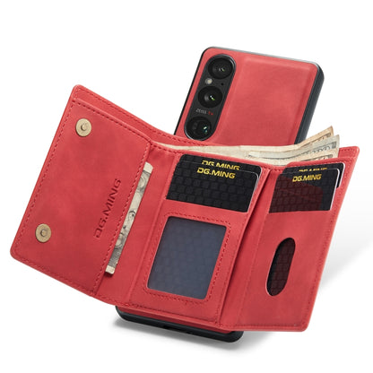 For Sony Xperia 1 VI DG.MING M1 Series 3-Fold Multi Card Wallet + Magnetic Phone Case(Red) by DG.MING