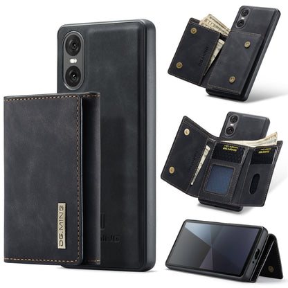 For Sony Xperia 10 VI DG.MING M1 Series 3-Fold Multi Card Wallet + Magnetic Phone Case(Black) by DG.MING
