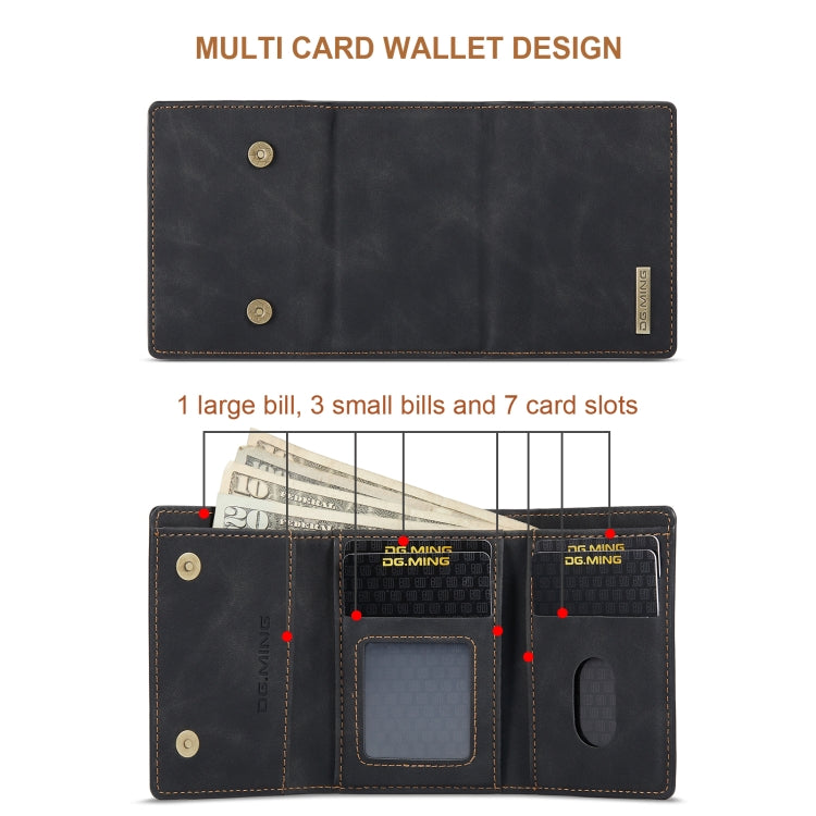 For Sony Xperia 10 VI DG.MING M1 Series 3-Fold Multi Card Wallet + Magnetic Phone Case(Black) by DG.MING