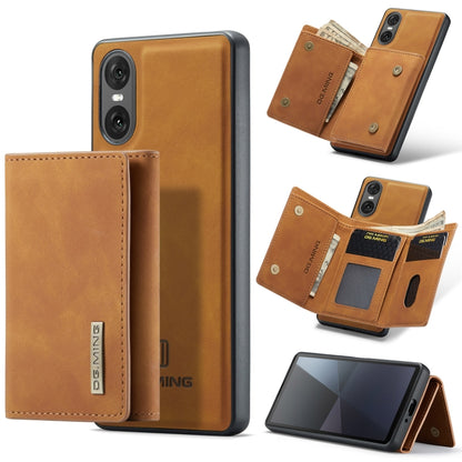 For Sony Xperia 10 VI DG.MING M1 Series 3-Fold Multi Card Wallet + Magnetic Phone Case(Brown) by DG.MING