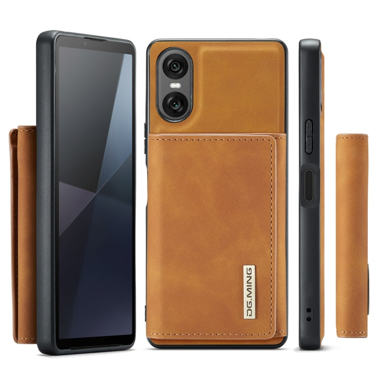 For Sony Xperia 10 VI DG.MING M1 Series 3-Fold Multi Card Wallet + Magnetic Phone Case(Brown) by DG.MING