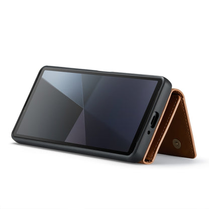 For Sony Xperia 10 VI DG.MING M1 Series 3-Fold Multi Card Wallet + Magnetic Phone Case(Brown) by DG.MING