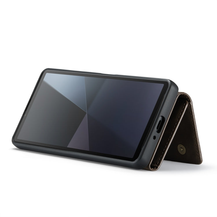 For Sony Xperia 10 VI DG.MING M1 Series 3-Fold Multi Card Wallet + Magnetic Phone Case(Coffee) by DG.MING