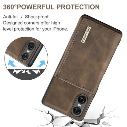 For Sony Xperia 10 VI DG.MING M1 Series 3-Fold Multi Card Wallet + Magnetic Phone Case(Coffee) by DG.MING