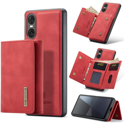 For Sony Xperia 10 VI DG.MING M1 Series 3-Fold Multi Card Wallet + Magnetic Phone Case(Red) by DG.MING