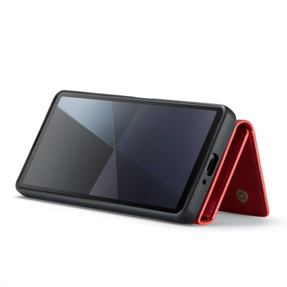 For Sony Xperia 10 VI DG.MING M1 Series 3-Fold Multi Card Wallet + Magnetic Phone Case(Red) by DG.MING