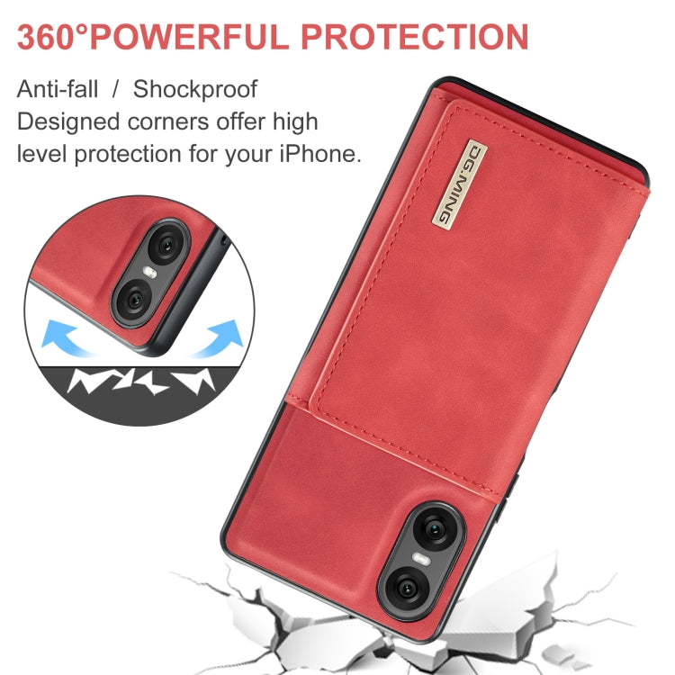 For Sony Xperia 10 VI DG.MING M1 Series 3-Fold Multi Card Wallet + Magnetic Phone Case(Red) by DG.MING