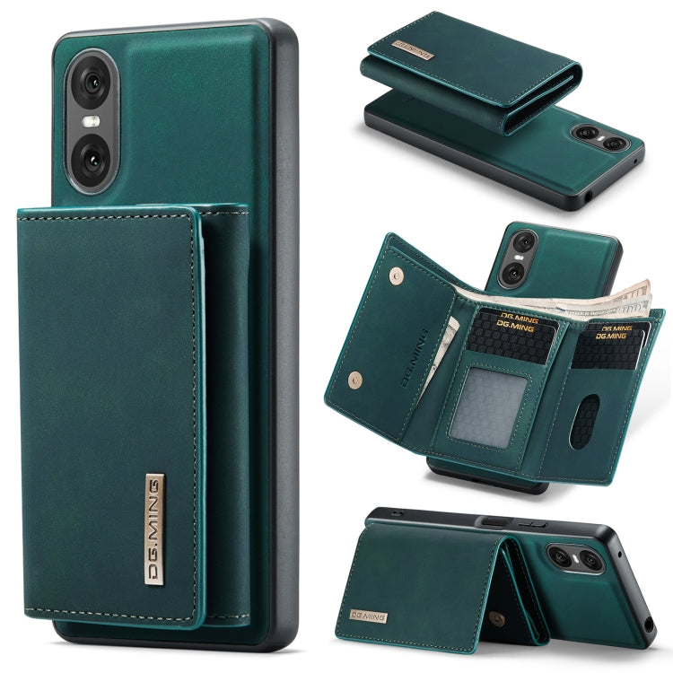For Sony Xperia 10 VI DG.MING M1 Series 3-Fold Multi Card Wallet + Magnetic Phone Case(Green) by DG.MING