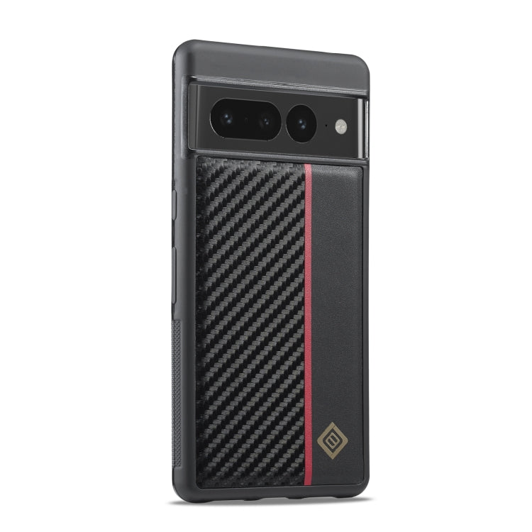 For Google Pixel 7 Pro LC.IMEEKE 3 in 1 Carbon Fiber Texture Shockproof Phone Case(Black) by LC.IMEEKE
