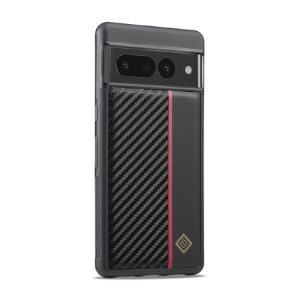 For Google Pixel 7 Pro LC.IMEEKE 3 in 1 Carbon Fiber Texture Shockproof Phone Case(Black) by LC.IMEEKE
