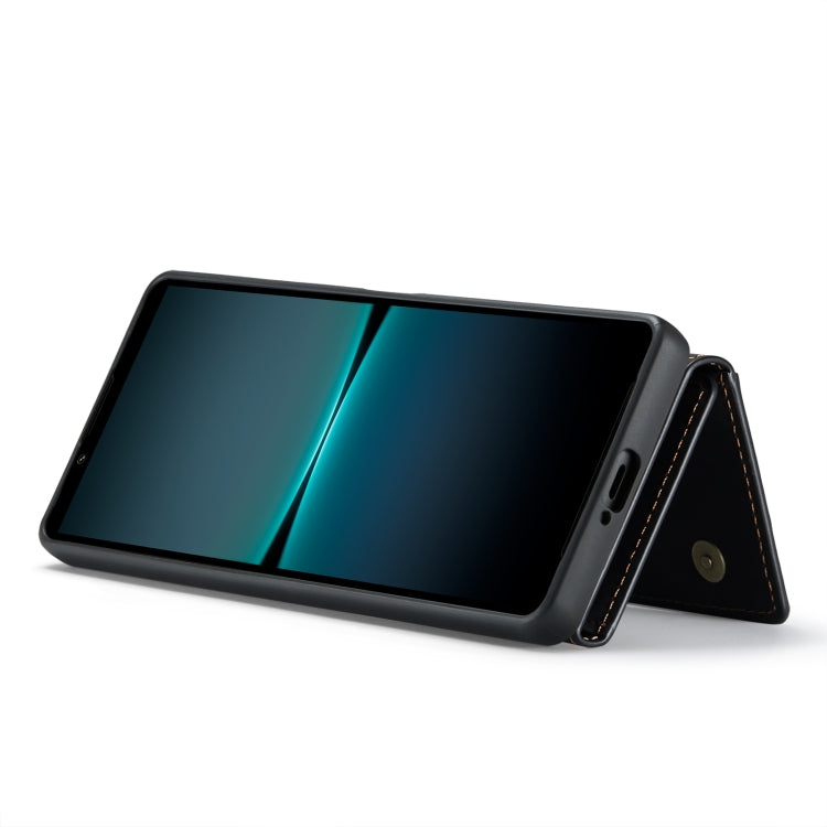 For Sony Xperia 1 V DG.MING M2 Series 3-Fold Multi Card Bag + Magnetic Phone Case(Black) by DG.MING